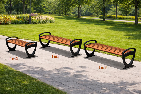 Ghế gỗ băng dài ngoài trời đa dạng kích thước để lựa chọn