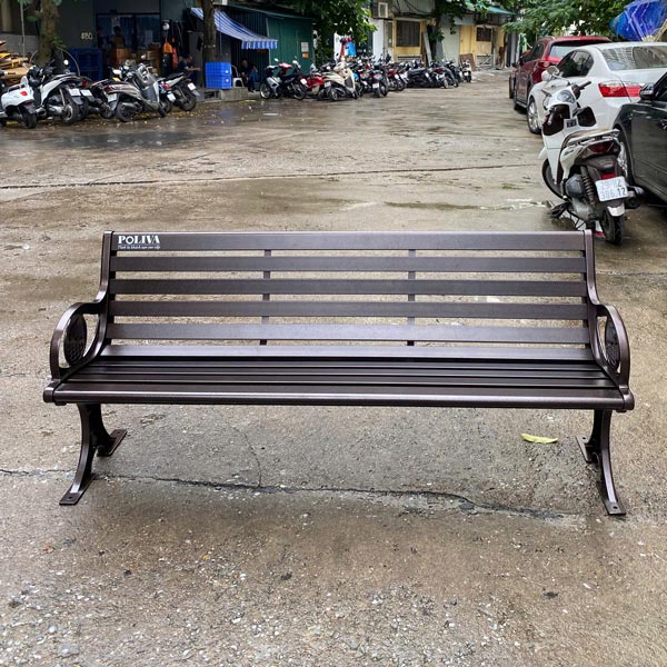 ghế công viên nhôm đúc họa tiết cá heo