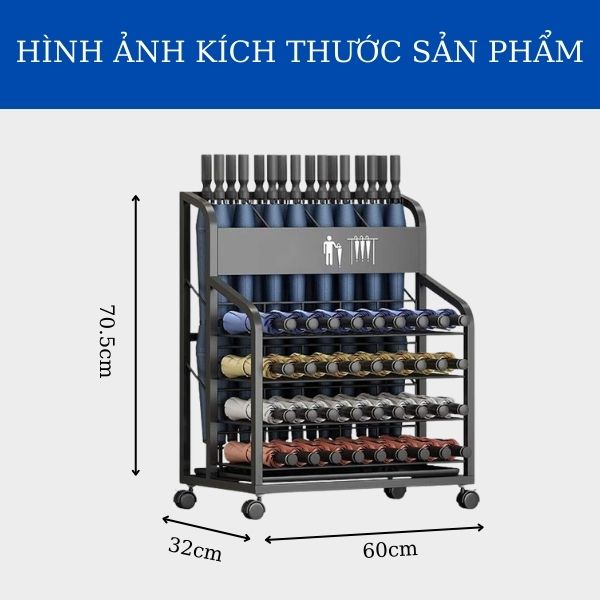Kích thước giá để ô bằng thép sơn tĩnh điện