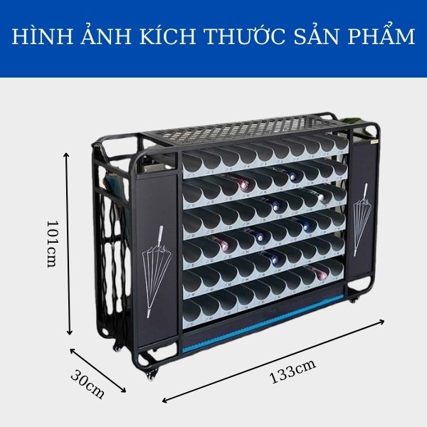 Kích thước giá để ô dù 60 ngăn
