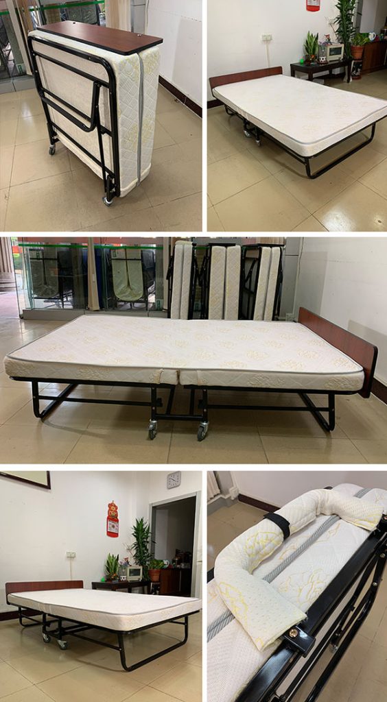 Giường gấp khách sạn có nệm 15 cm chất lượng tốt, bền bỉ theo thời gian