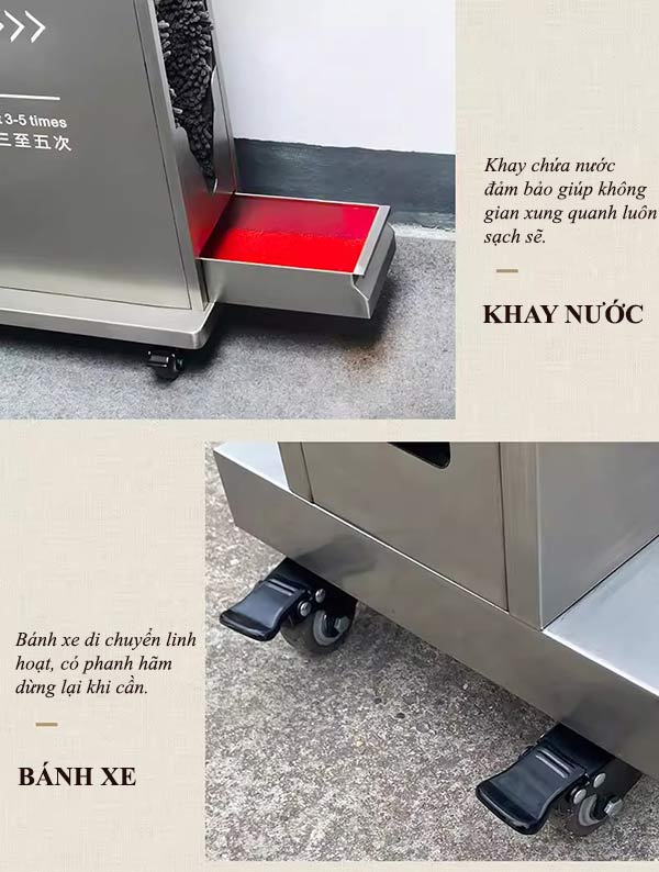 Thiết kế bánh xe tiện lợi dễ dàng di chuyển vị trí khi cần 