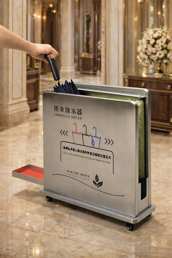 Khung lau nước trên ô dù của Poliva