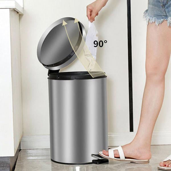 Thùng rác inox 304 20L đạp chân để mở nắp tiện lợi