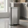 Thùng rác inox vuông đạp chân 16L