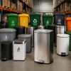 Thùng rác inox vuông đạp chân 30L