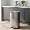 Thùng rác inox vuông đạp chân 30L