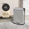 Thùng rác inox vuông đạp chân 6L