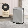 Thùng rác inox vuông đạp chân 8L