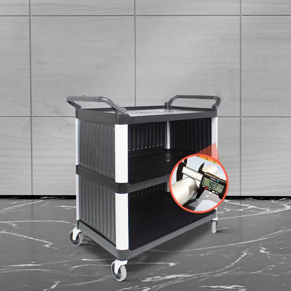 Xe đẩy phục vụ nhà hàng 3 tầng làm từ chất liệu bền bỉ, chắc chắn