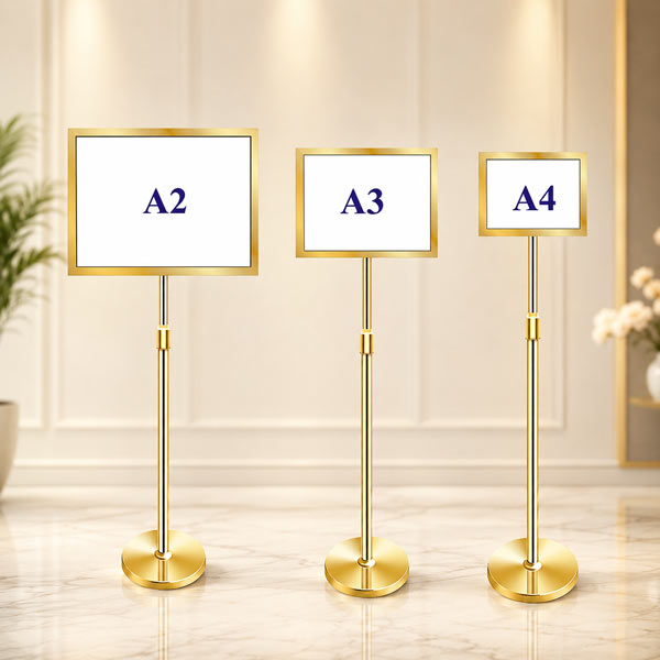 Bảng menu inox vàng nâng hạ