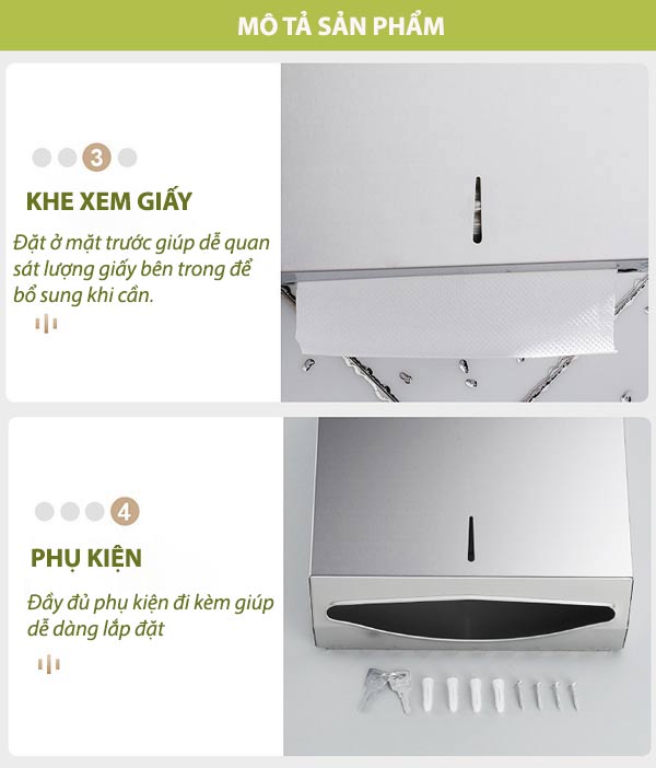 Thiết kế có khe xem giấy tiện lợi