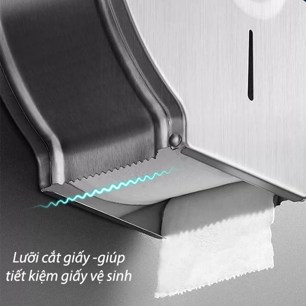 Thiết kế có lưỡi cắt giấy giúp người sử dụng dễ dàng lấy giấy nhanh chóng, dễ dàng