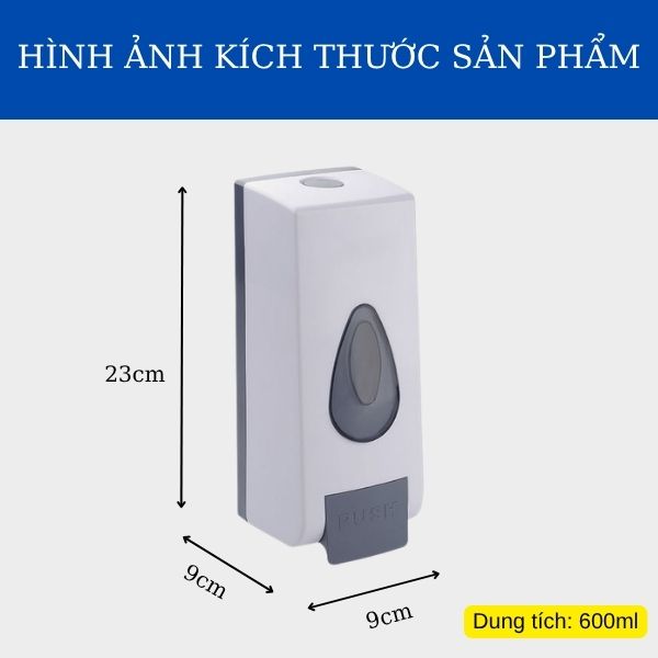 Kích thước hộp đựng nước rửa tay 600ml