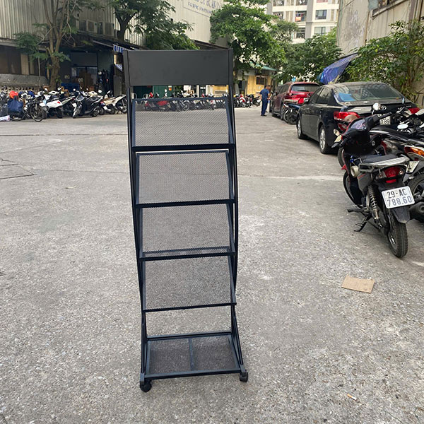 Kệ trưng bày tạp chí 4 tầng có bánh xe HTCJ-41