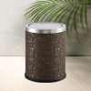 Thùng rác bọc giả da họa tiết Ai Cập có nắp lật Ø25