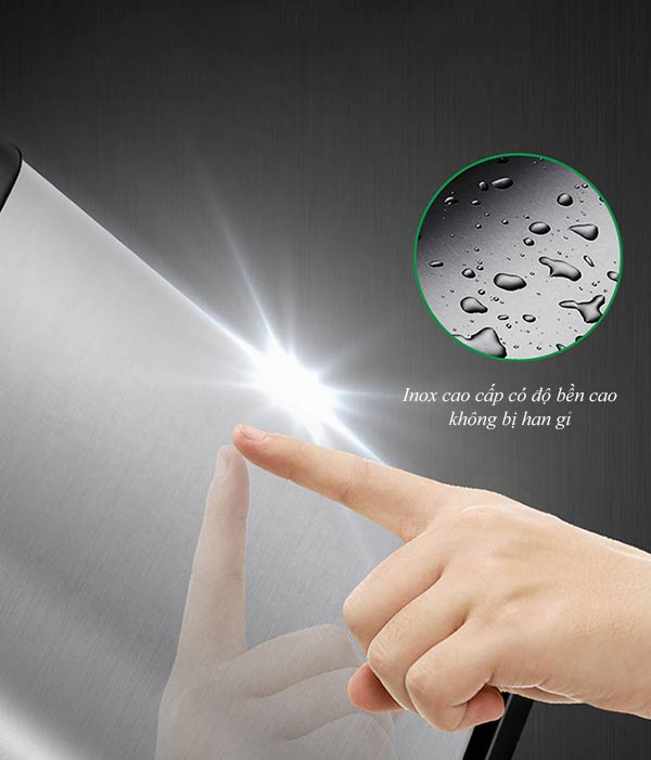 Thùng rác inox 2 ngăn phân loại ngoài trời được làm từ inox cao cấp, độ bền cao