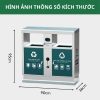Thùng rác ngoài trời 2 ngăn có mái che Paloca