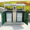 Thùng rác ngoài trời 2 ngăn có mái che Paloca