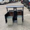 Thùng rác ngoài trời thép giả gỗ