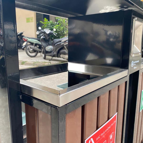 Một số hình ảnh thực tế của thùng rác ngoài trời giả gỗ Paloca