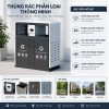 Thùng rác thép phun sơn tĩnh điện 2 ngăn