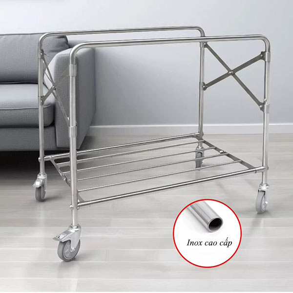 Khung xe bằng inox cao cấp, chắc chắn, chống gỉ sét tốt