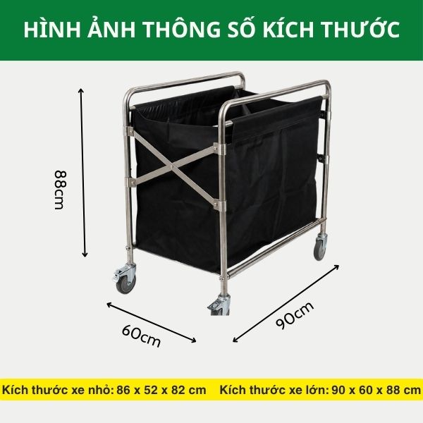 Kích thước xe chở đồ vải bẩn