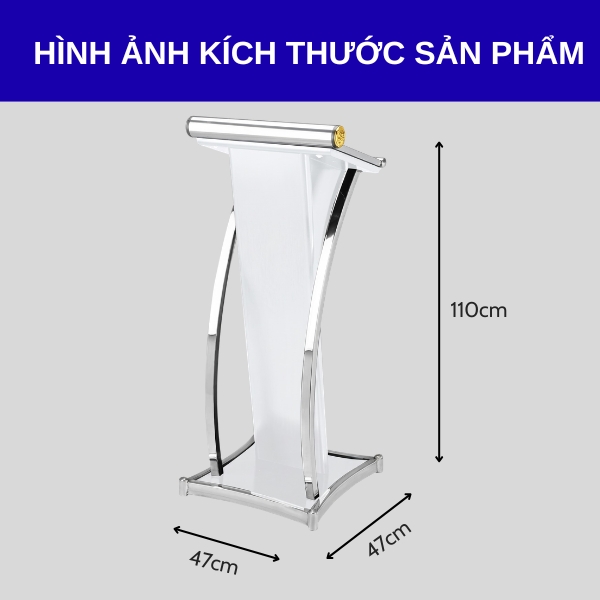 Bục phát biểu màu trắng kích thước tiêu chuẩn