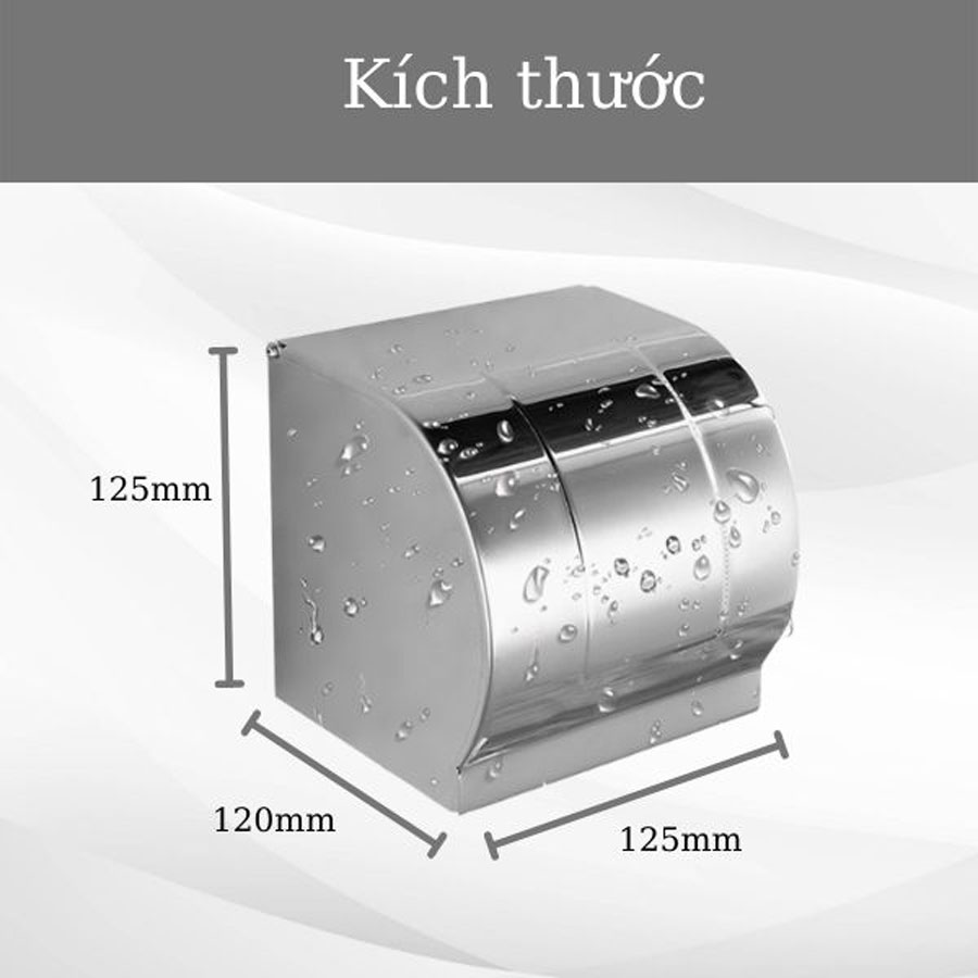 Kích thước hộp đựng giấy vệ sinh inox 304 cuộn bé