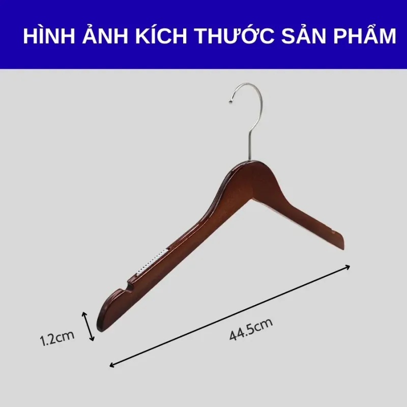 Móc treo quần áo chống trượt bằng gỗ