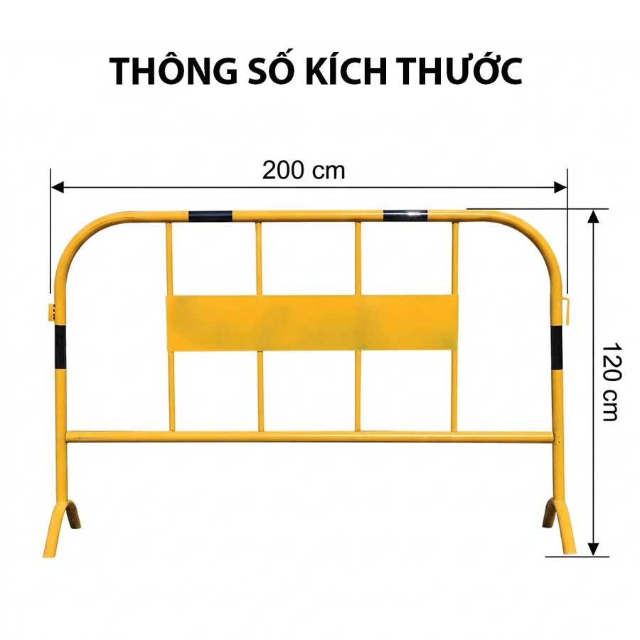 Kích thước rào chắn kim loại mạ kẽm HTRCMK