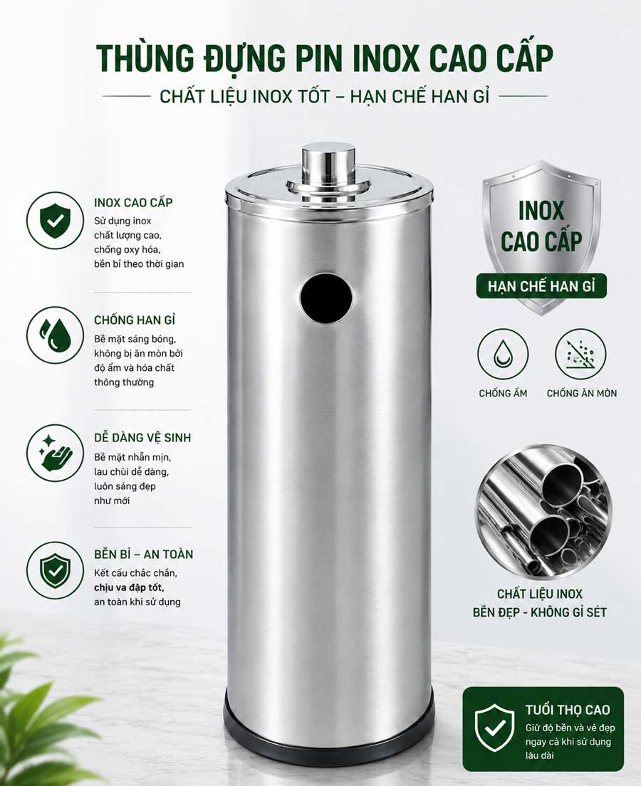Hình ảnh mô tả chi tiết thùng đựng pin