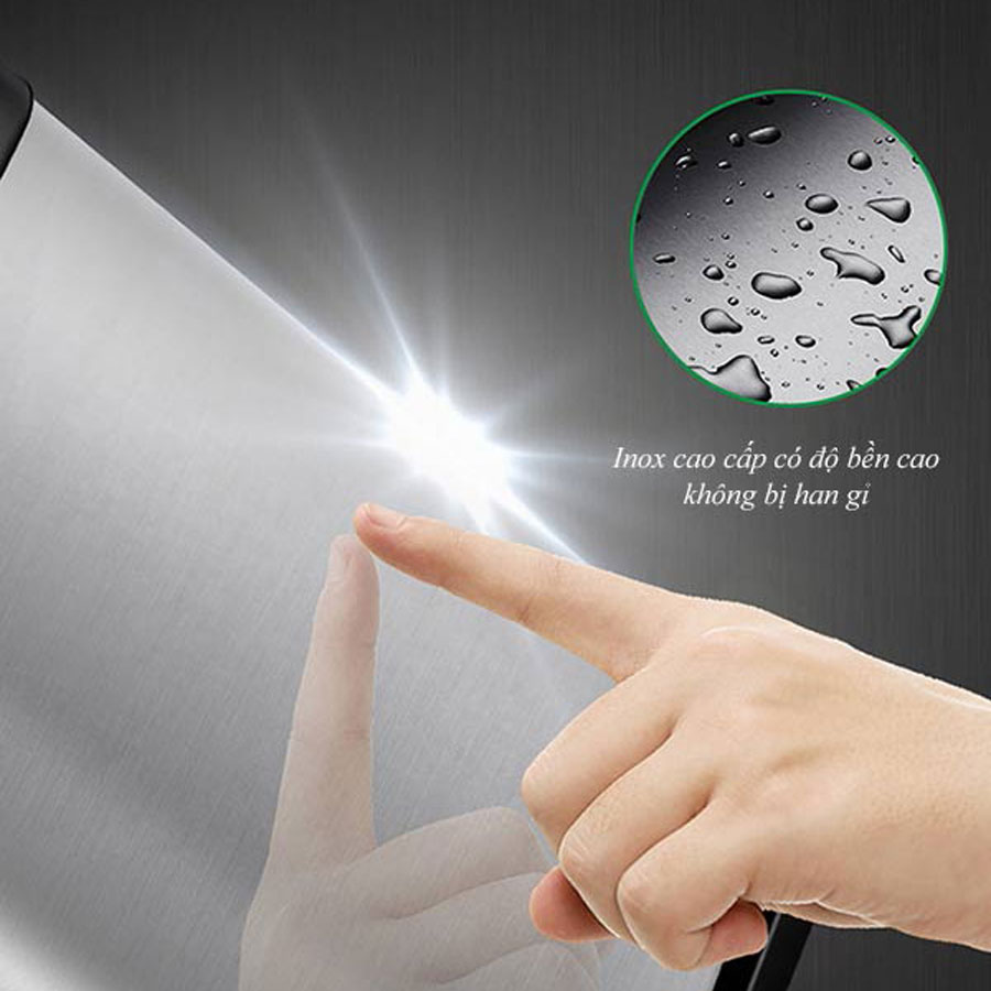 Thùng đựng pin thải được làm từ inox cao cấp, chống thấm nước, han gỉ
