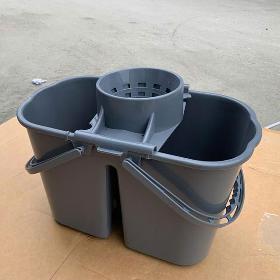 Hình ảnh thực tế xô lau nhà có giỏ vắt 2 ngăn 15L