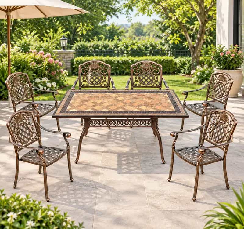 Bàn ghế nhôm đúc sân vườn PTG6-B5