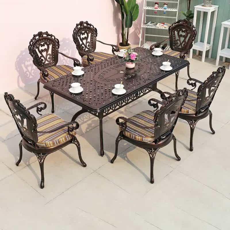 Hình ảnh bộ bàn ghế sân vườn nhôm đúc PTBGN-4