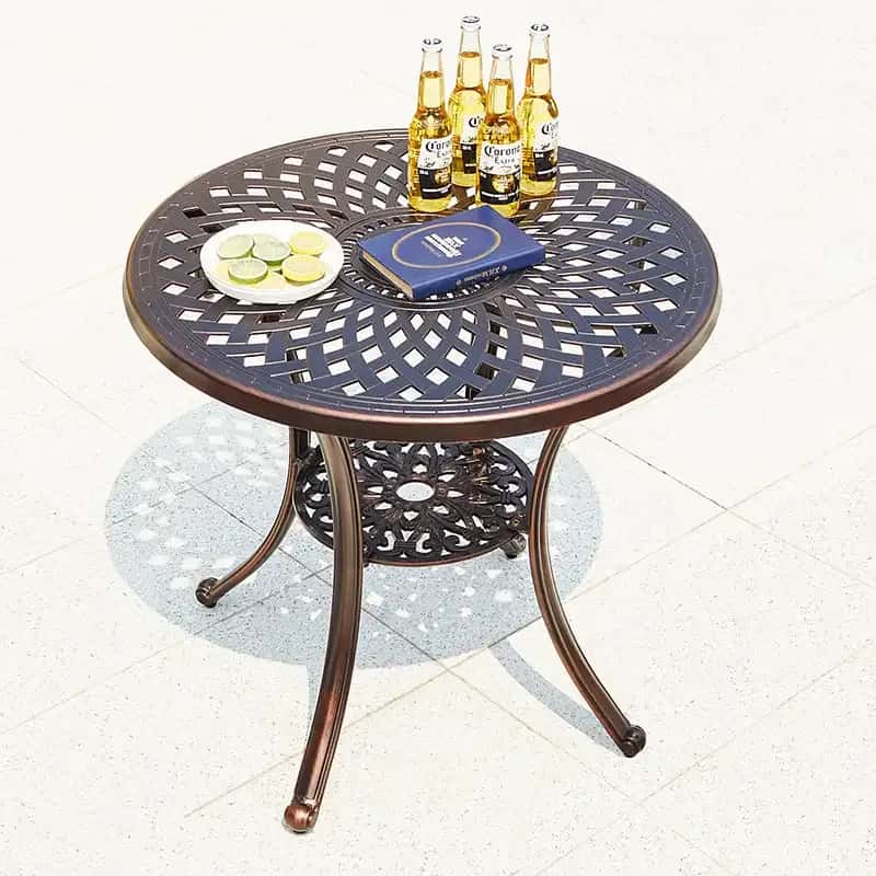 Bàn nhôm đúc họa tiết cánh hoa PTBN-1