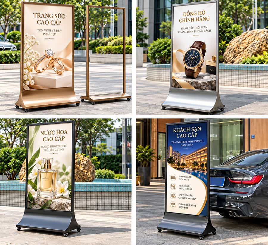 Bảng standee quảng cáo ngoài trời