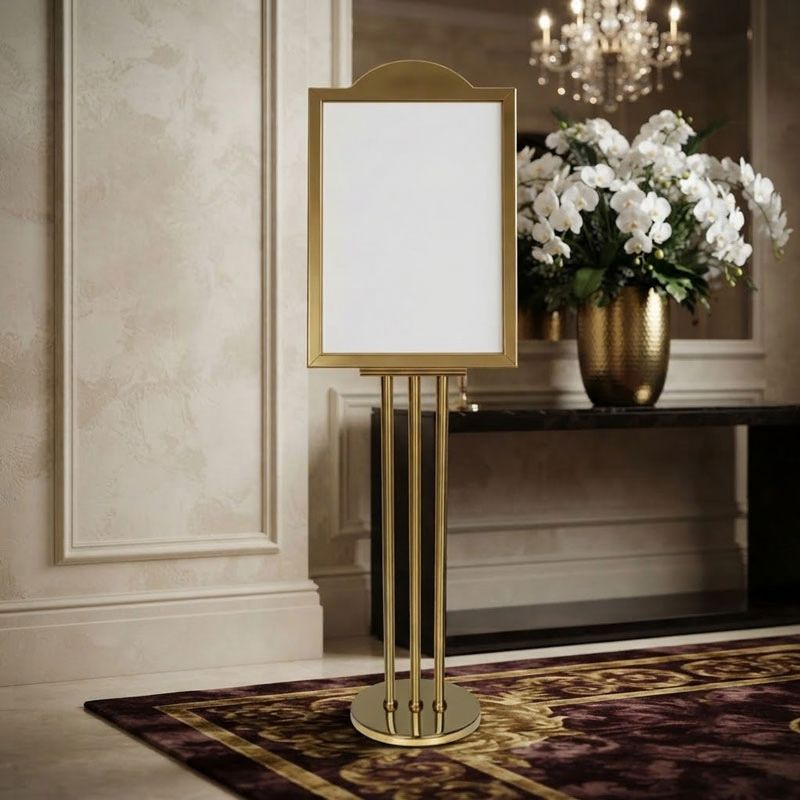 Bảng menu đứng inox vàng TLESI0G13