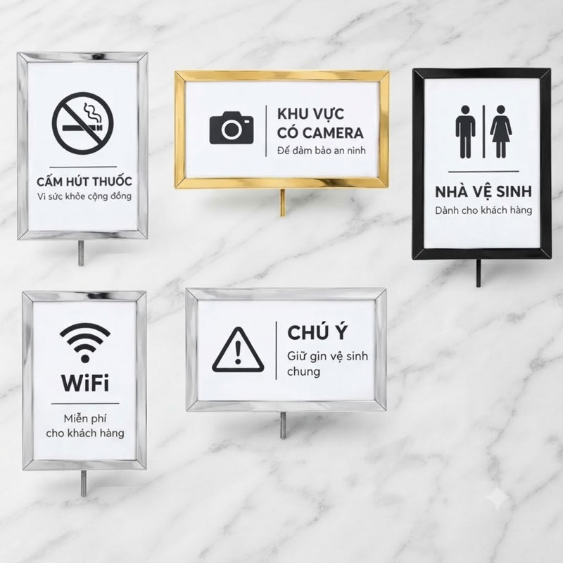 Bảng thông báo gắn đầu cột chắn dây chùng A3, A4