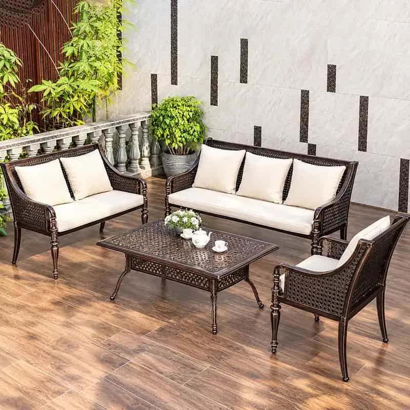 Bộ ghế ngoài trời nhôm đúc PTGNSF-B