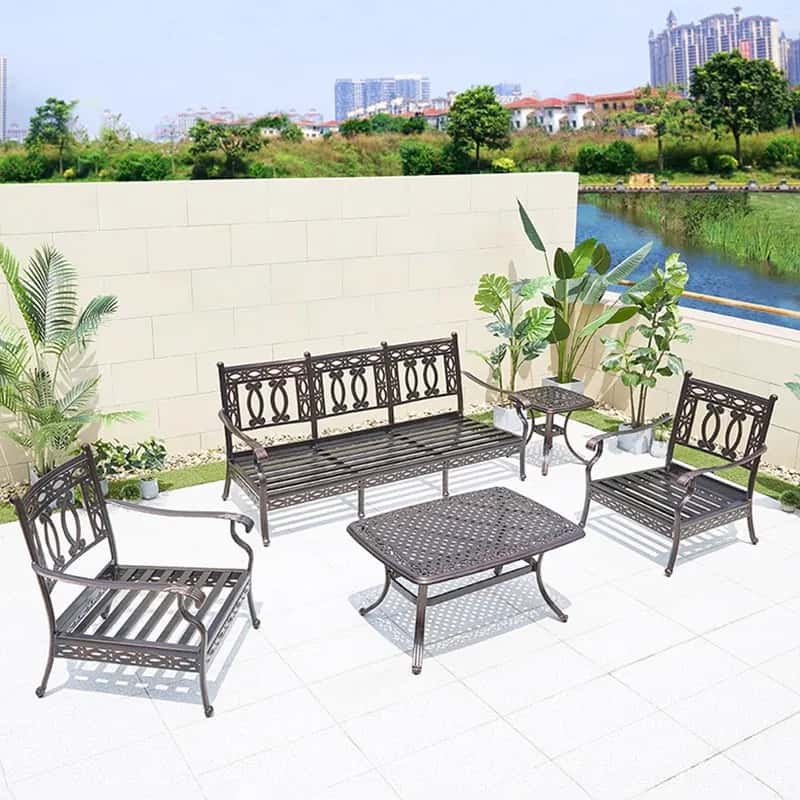 Bộ bàn ghế nhôm đúc ngoài trời