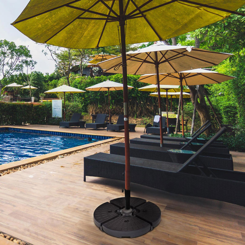 Chân đế ô dù dùng để cố định, bảo vệ ô dù ngoài trời chắc chắc, không bị xê dịch do gió thổi