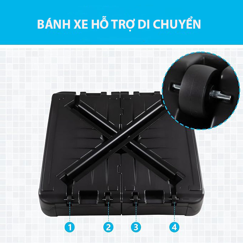 Bánh xe hỗ trợ di chuyển linh hoạt nhiều vị trí