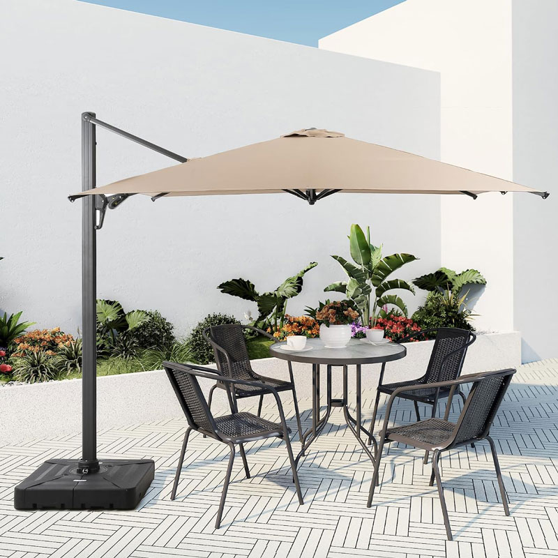 Đế ô nhựa hình vuông 100L được thiết kế phù hợp với các loại ô dù lệch tâm