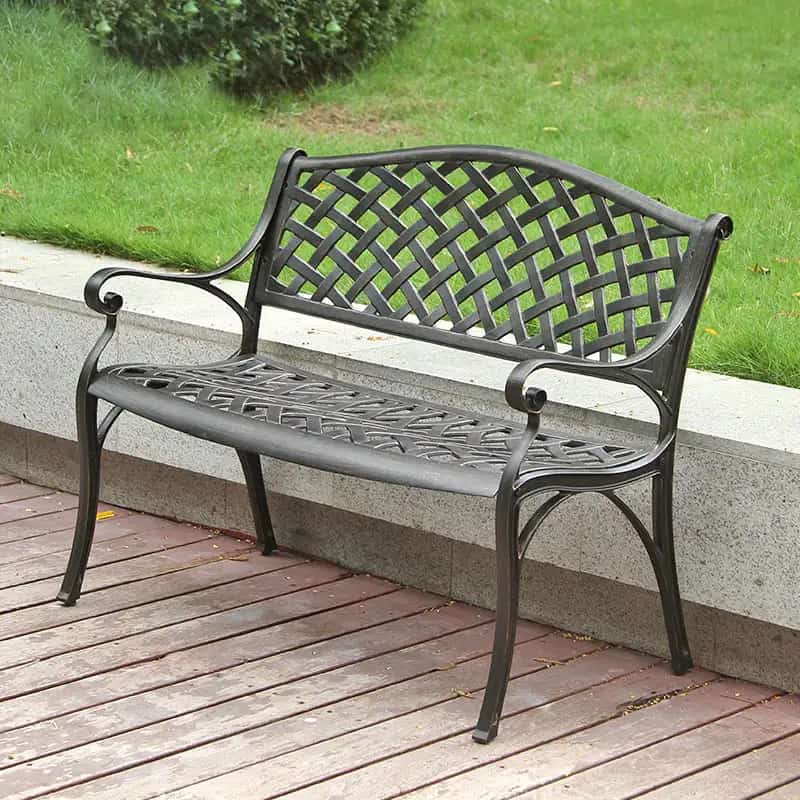 Hình ảnh thực tế ghế dài công viên nhôm đúc PTGN-10