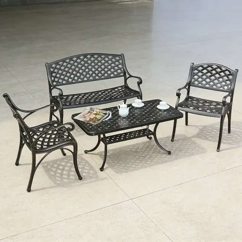 Bộ bàn ghế sân vườn bằng nhôm đúc của Poliva