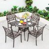 Ghế nhôm đúc sân vườn họa tiết hoa sen PTGN-7
