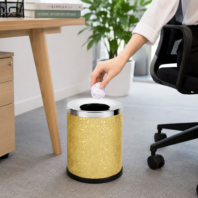 thùng rác bọc giả da văn phòng được thiết kế tối giản nhưng vẫn giữ được nét sang trọng